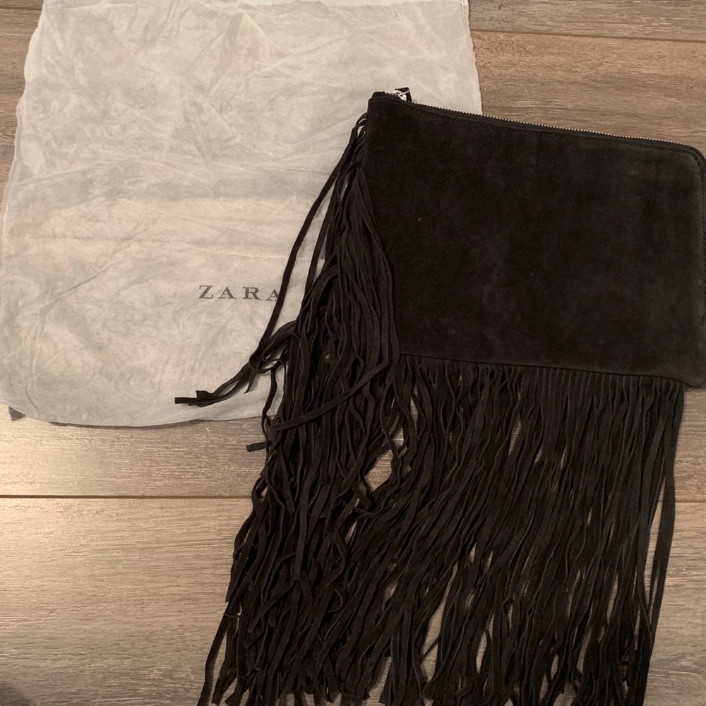 ZARA CLUTCH WITH FRINGE